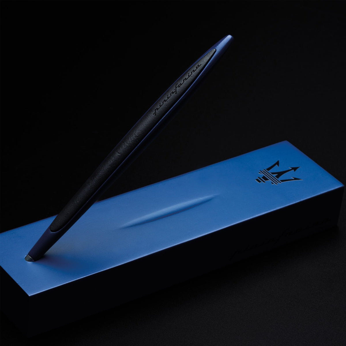 Pininfarina Cambiano Classic Maserati INK - Blue Ballpoint Pen with Base and Trident