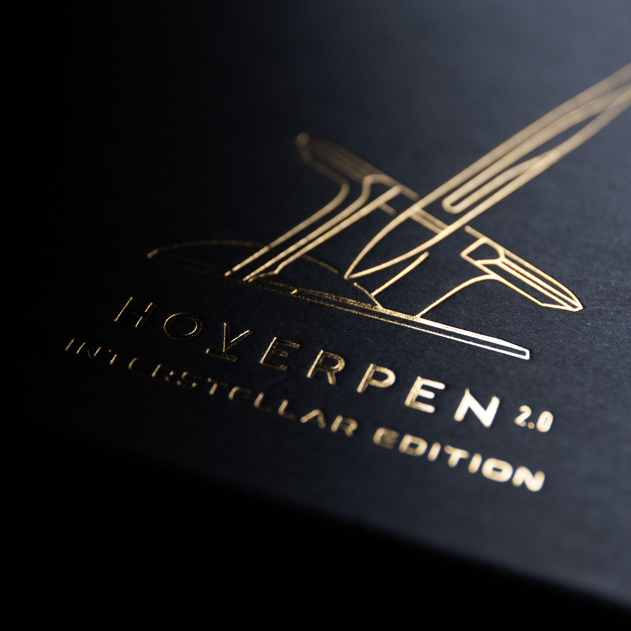 Novium - Hoverpen Interstellar 18K Gold - Gravitational Ballpoint Pen with Gold Plated Ring Magnetic Base