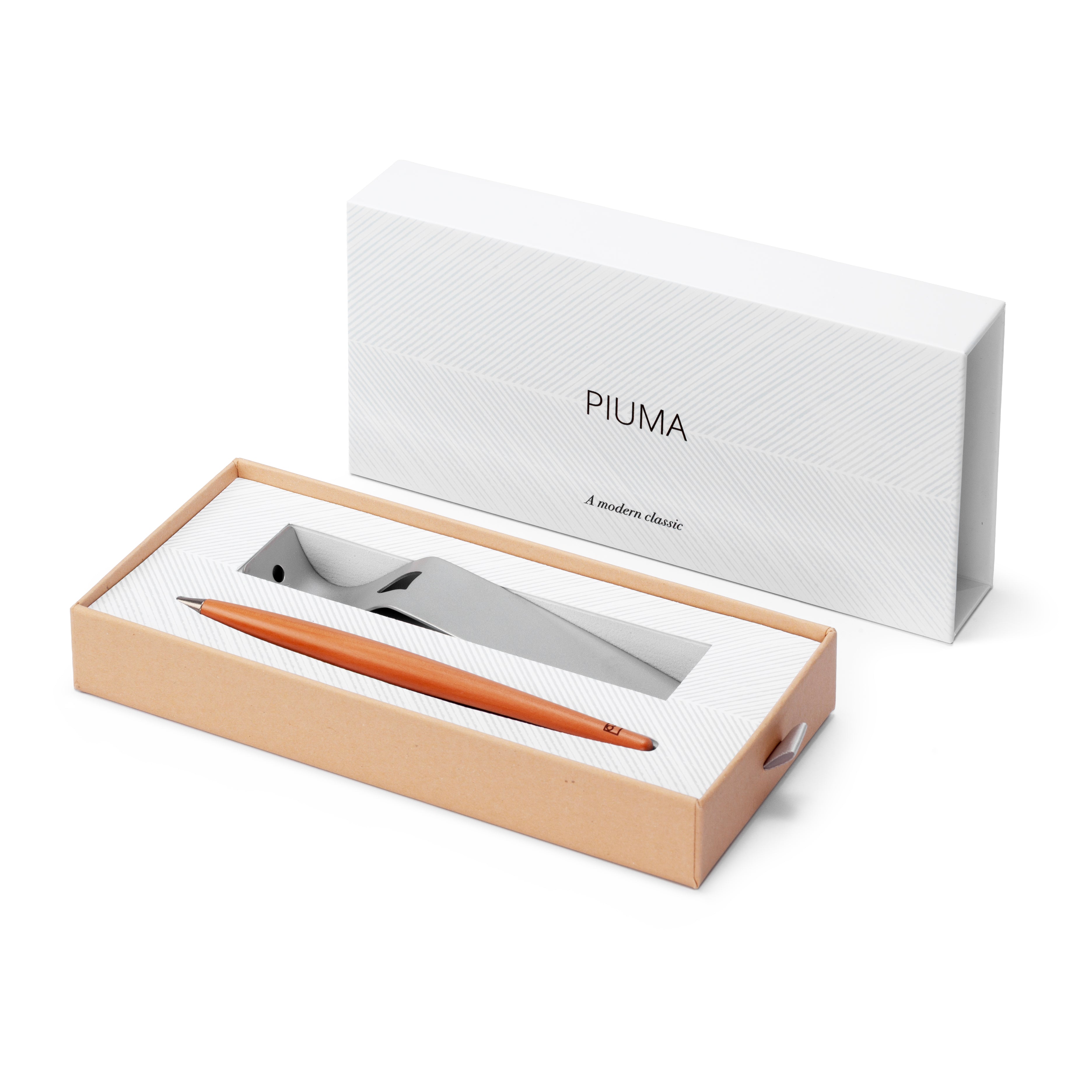 Forever Piuma A Modern Classic – Stilo in Legno con Punta Ethergraf® e Base in Acciaio Satinato