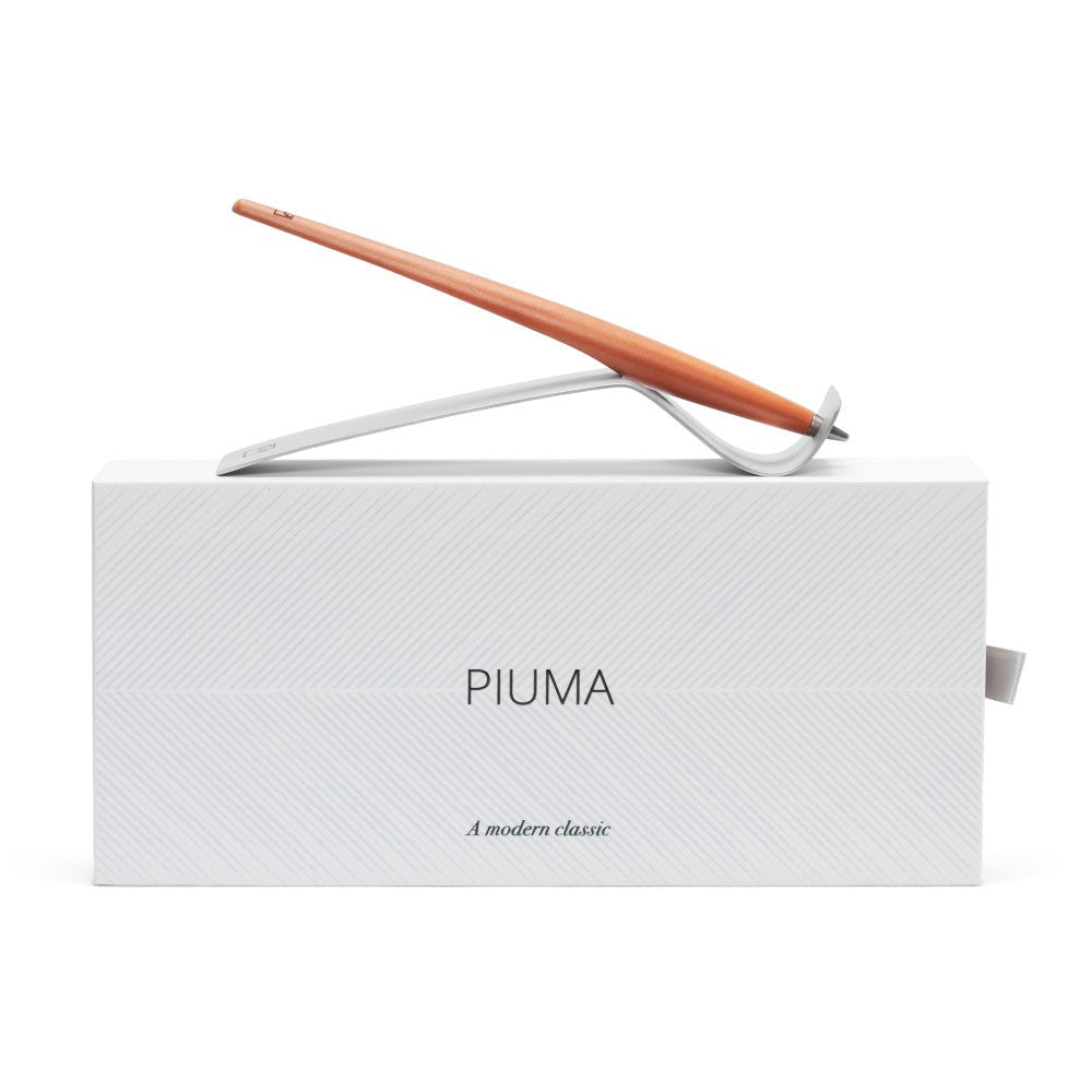 Pininfarina Shop - Penne e Stilo - Forever Piuma A Modern Classic – Stilo in Legno con Punta Ethergraf® e Base in Acciaio Satinato