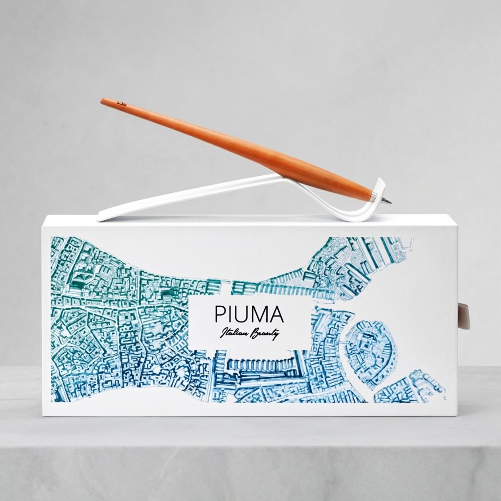Pininfarina Shop - Penne e Stilo - Forever Piuma Italian Beauty Ink – Stilo in Legno di Pero con Punta a Sfera e Base in Acciaio