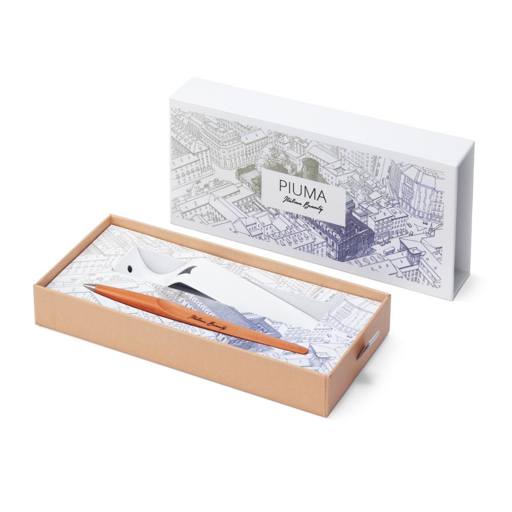 Pininfarina Shop - Penne e Stilo - Forever Piuma Italian Beauty Ink – Stilo in Legno di Pero con Punta a Sfera e Base in Acciaio