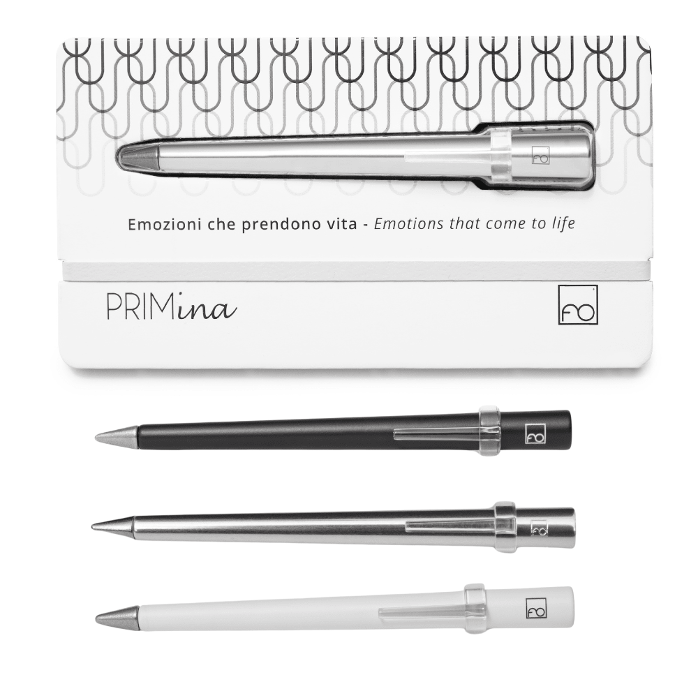 Pininfarina Shop - Penne e Stilo - Forever Primina B&W Edition – Stilo in Alluminio Verniciato con Puntale in Lega di Metalli Ethergraf®