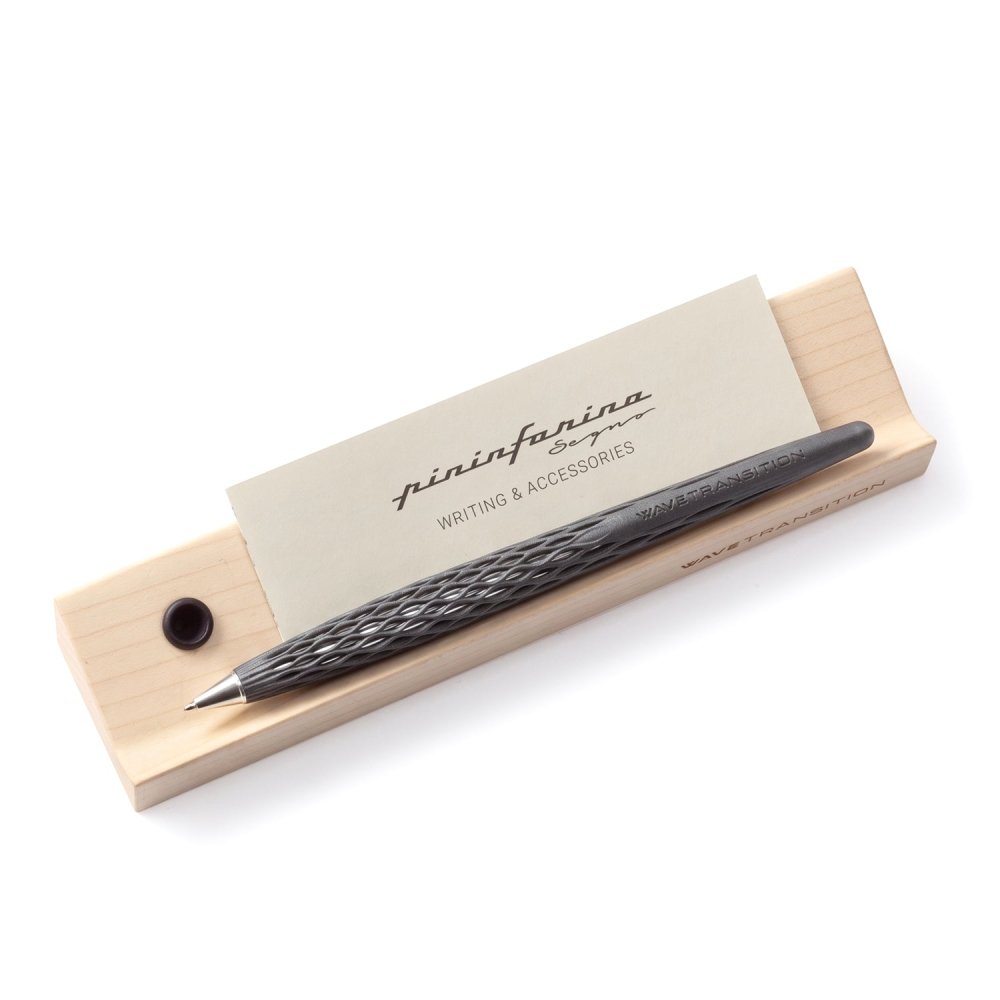 Pininfarina Shop - Penne e Stilo - Forever Wave Transition INK - penna a sfera in Nylon 3D con base in legno d'acero