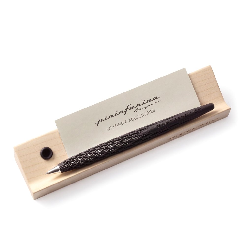 Pininfarina Shop - Penne e Stilo - Forever Wave Transition INK - penna a sfera in Nylon 3D con base in legno d'acero