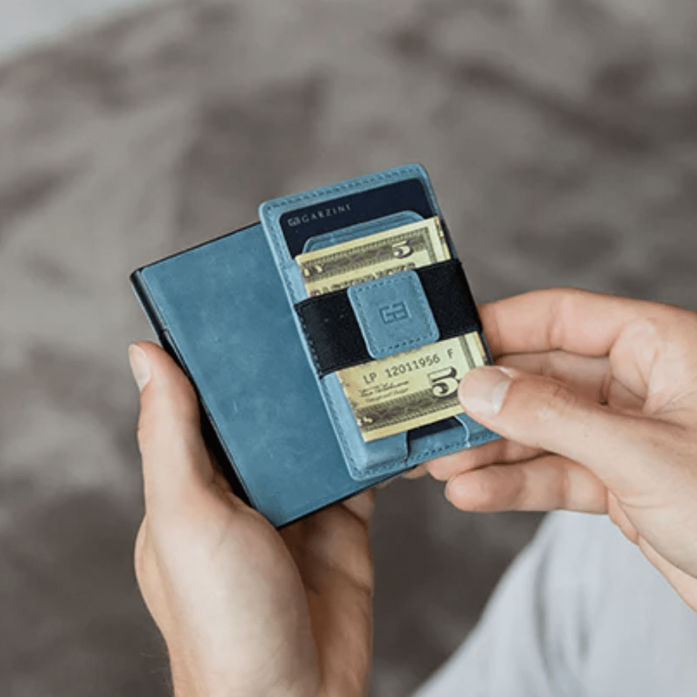 Pininfarina Shop - Portafogli e Portachiavi - Garzini MagSafe Metal Wallet – Portafoglio magnetico in pelle e metallo con protezione RFID