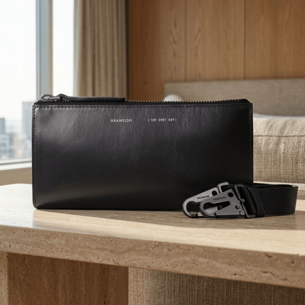 Pininfarina Shop - Borse e Zaini - Grams28 109 Essential Case – Custodia compatta in pelle italiana per smartphone e accessori
