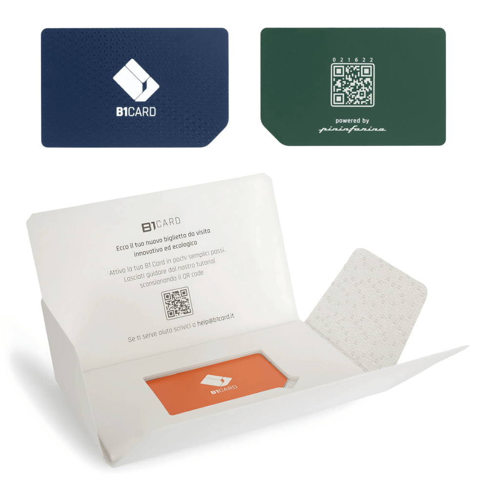 Pininfarina Shop - Accessori da scrivania - Pininfarina B1 Card - Biglietto da Visita Digitale, Ecologico e Innovativo
