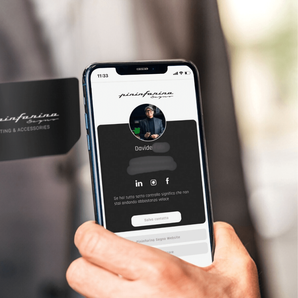 Pininfarina Shop - Accessori da scrivania - Pininfarina B1 Card - Biglietto da Visita Digitale, Ecologico e Innovativo