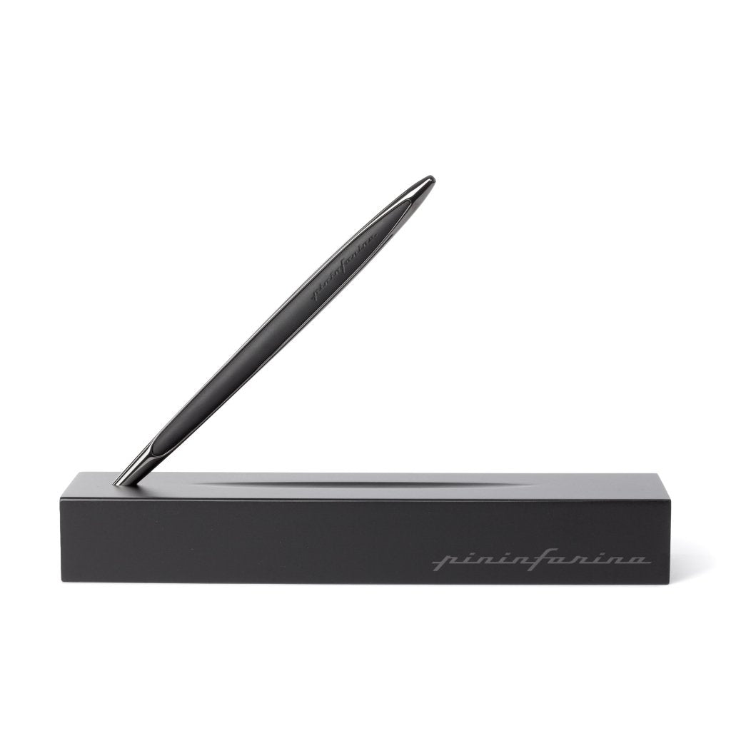 Pininfarina Shop - Penne e Stilo - Pininfarina Cambiano Black Edition Ink – Penna a sfera con basamento in legno