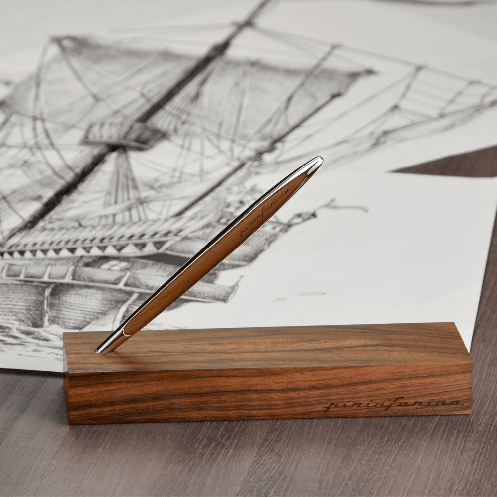 Pininfarina Shop - Penne e Stilo - Pininfarina Cambiano Classic Ink - Stilo con base in legno massello - penna a sfera