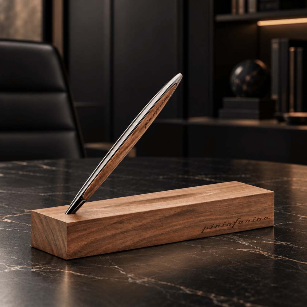 Pininfarina Shop - Penne e Stilo - Pininfarina Cambiano Classic Ink - Stilo con base in legno massello - penna a sfera