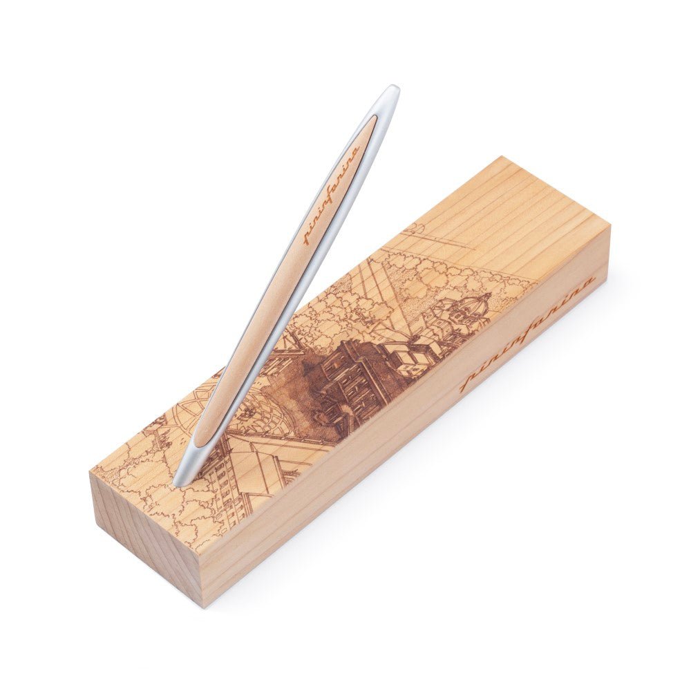 Pininfarina Shop - Penne e Stilo - Pininfarina Cambiano Italian Beauty – Stilo con Puntale Ethergraf e Supporto da Scrivania in Legno di Cedro