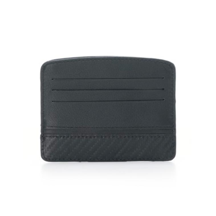 Pininfarina Shop - Portafogli e Portachiavi - Pininfarina Folio - Porta carte in Pelle Nappa Nera con Finitura Carbonio