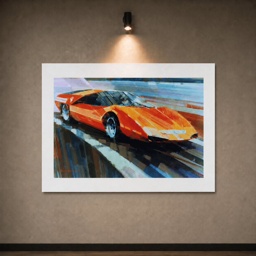 Pininfarina Shop - stampe - Pininfarina Heritage - Stampa da collezione - DB - Fiat Abarth 2000 Scorpione
