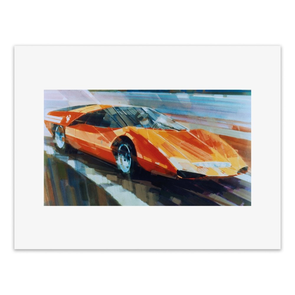 Pininfarina Shop - stampe - Pininfarina Heritage - Stampa da collezione - DB - Fiat Abarth 2000 Scorpione