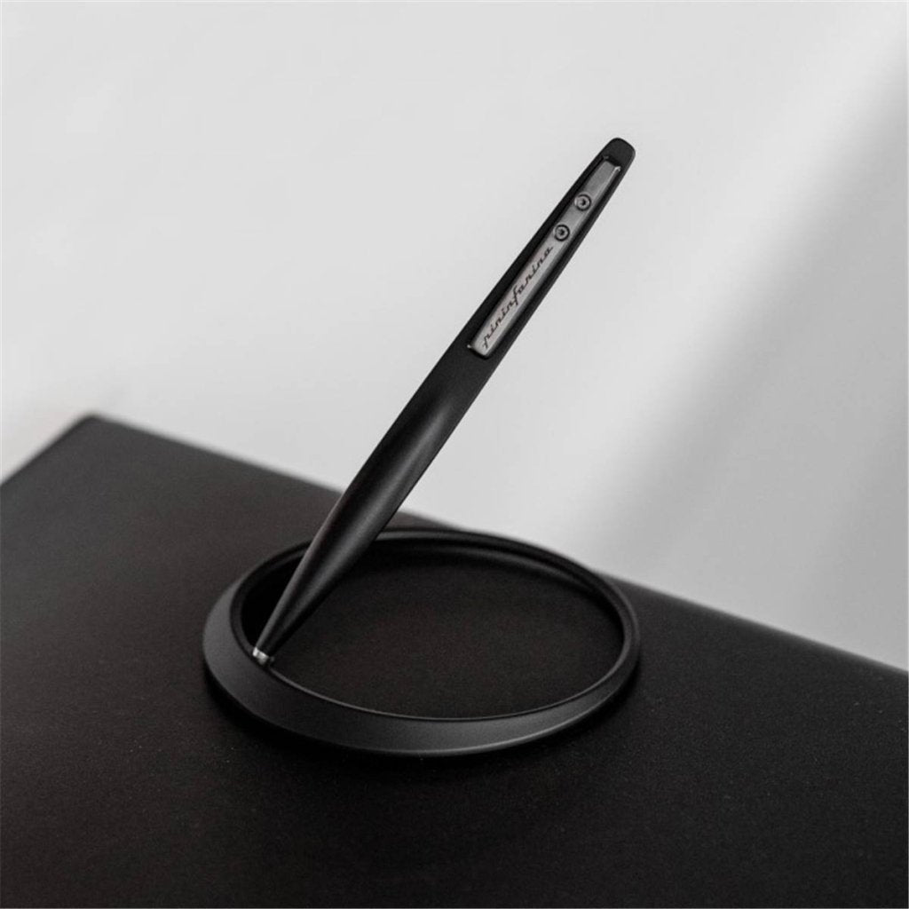 Pininfarina Shop - Penne e Stilo - Pininfarina Space X Black – Stilo con Tecnologia Ethergraf® e Supporto da Scrivania in Alluminio