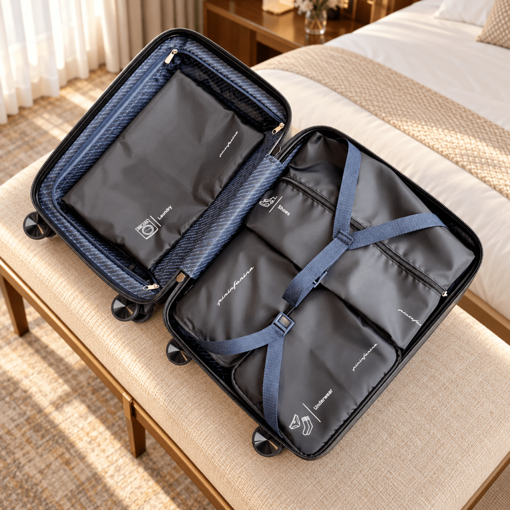Pininfarina Shop - Borse e Zaini - Pininfarina Travel Set – organizer da viaggio 5 pezzi