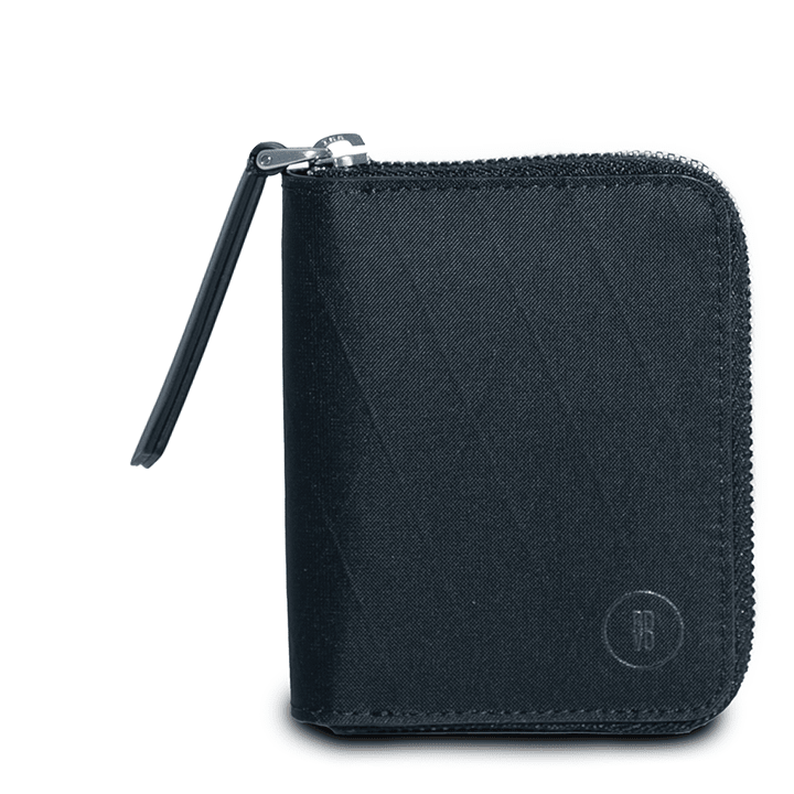 Pininfarina Shop - Portafogli e Portachiavi - RDVO Zip Around – Portafoglio compatto con zip, tessuti sostenibili e slot carte Made in Italy