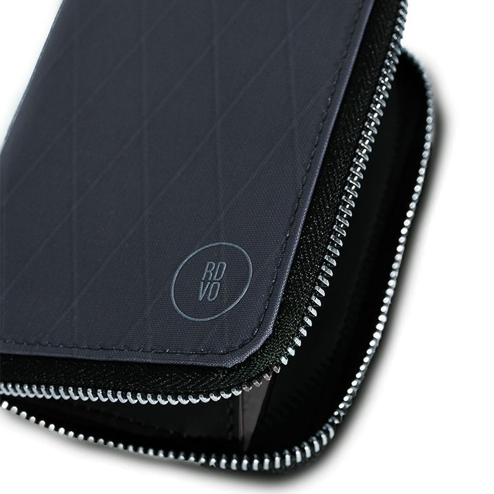 Pininfarina Shop - Portafogli e Portachiavi - RDVO Zip Around – Portafoglio compatto con zip, tessuti sostenibili e slot carte Made in Italy