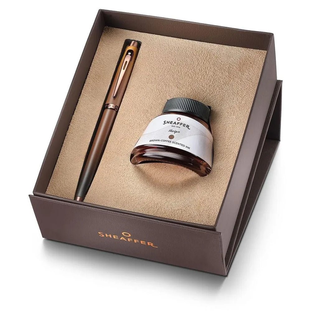 Pininfarina Shop - Penne e Stilo - SHEAFFER 100 Coffee Edition – Set stilografica con inchiostro profumato al caffè