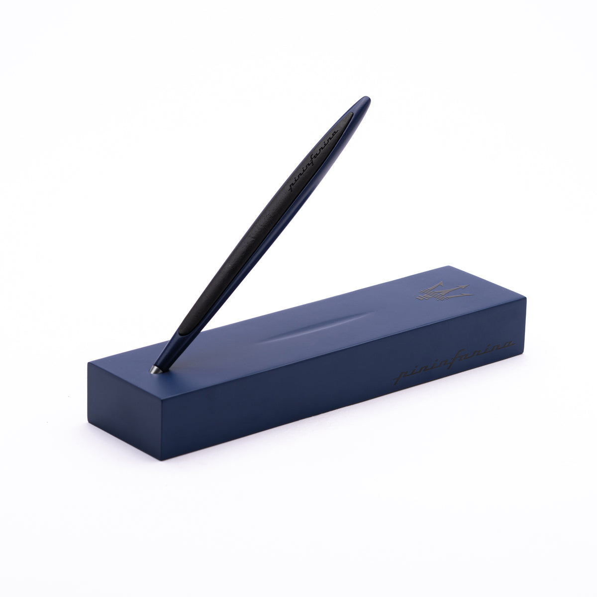 Pininfarina Cambiano Classic Maserati INK - Blue Ballpoint Pen with Base and Trident