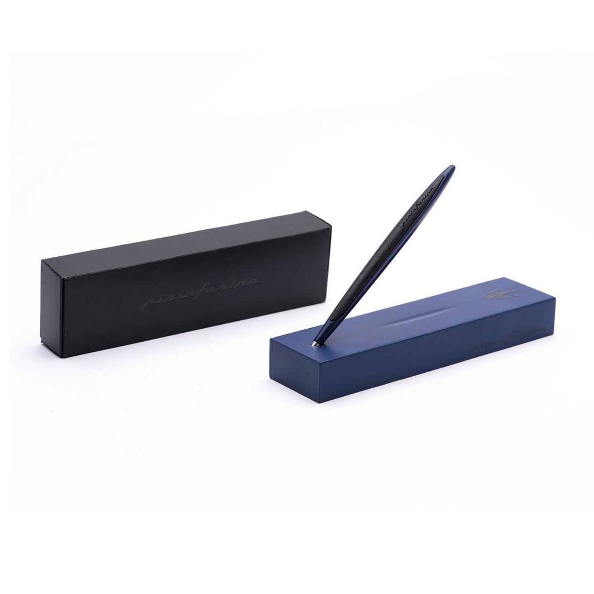 Pininfarina Cambiano Classic Maserati INK - Blue Ballpoint Pen with Base and Trident