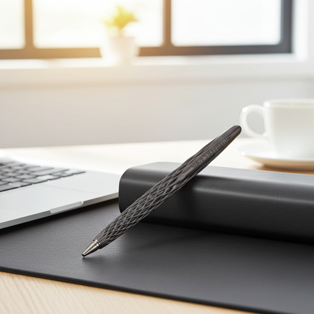 Forever Wave Transition Ethergraf® – 3D Aluminum Design Stylus with Maple Wood Base