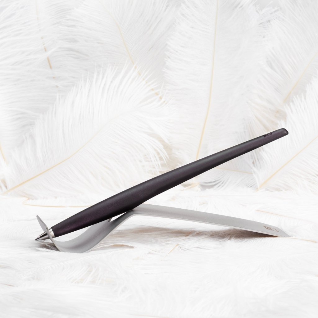 Pininfarina Shop - Penne e Stilo - Forever Piuma A Modern Classic Ink – Penna a sfera in legno massello tinto con base in acciaio satinato