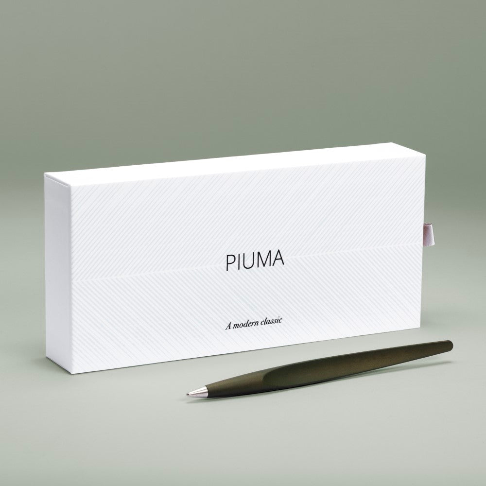Pininfarina Shop - Penne e Stilo - Forever Piuma A Modern Classic – Stilo in Legno con Punta Ethergraf® e Base in Acciaio Satinato