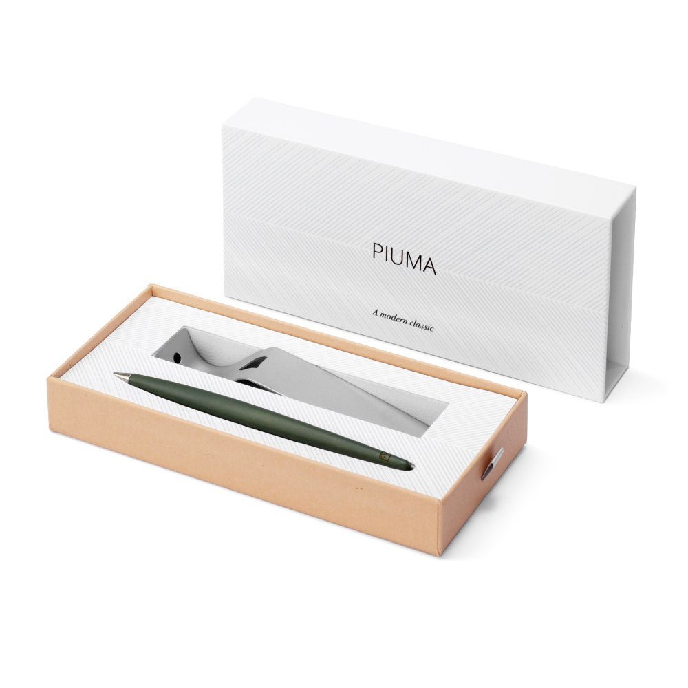 Pininfarina Shop - Penne e Stilo - Forever Piuma A Modern Classic – Stilo in Legno con Punta Ethergraf® e Base in Acciaio Satinato