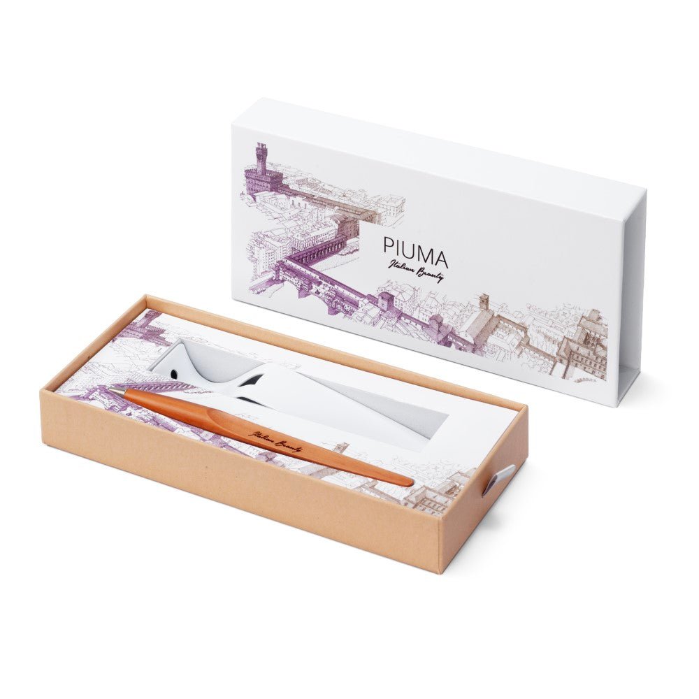 Pininfarina Shop - Penne e Stilo - Forever Piuma Italian Beauty Ink – Stilo in Legno di Pero con Punta a Sfera e Base in Acciaio
