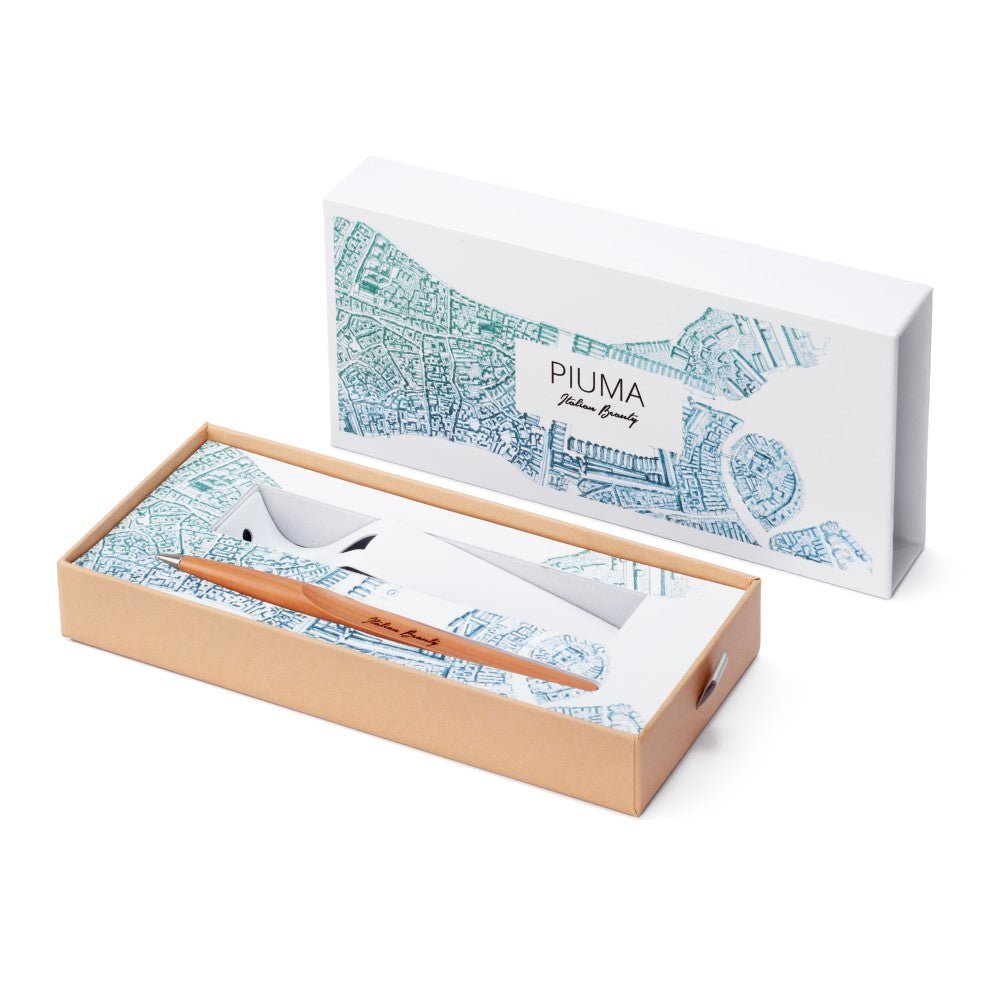 Pininfarina Shop - Penne e Stilo - Forever Piuma Italian Beauty Ink – Stilo in Legno di Pero con Punta a Sfera e Base in Acciaio