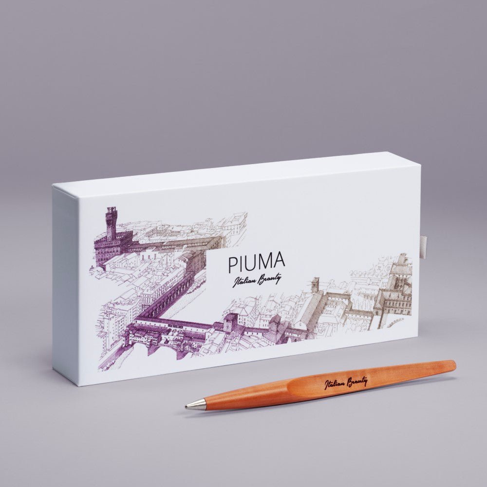 Pininfarina Shop - Penne e Stilo - Forever Piuma Italian Beauty – Stilo in Legno di Pero con Puntale Ethergraf e Base in Acciaio