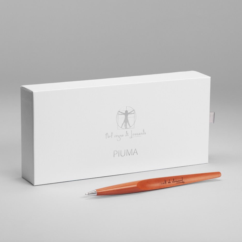 Pininfarina Shop - Penne e Stilo - Forever Piuma Leonardo Ink – Stilo in Legno Massello con Punta a Sfera e Base in Acciaio