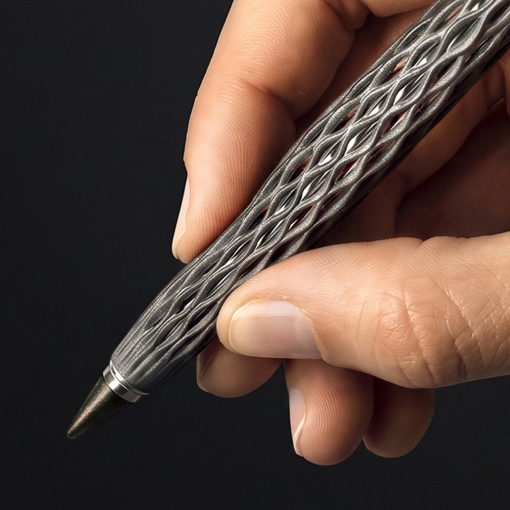 Pininfarina Shop - Penne e Stilo - Forever Wave Transition Ethergraf® – stilo di design in Nylon 3D con base in legno d'acero