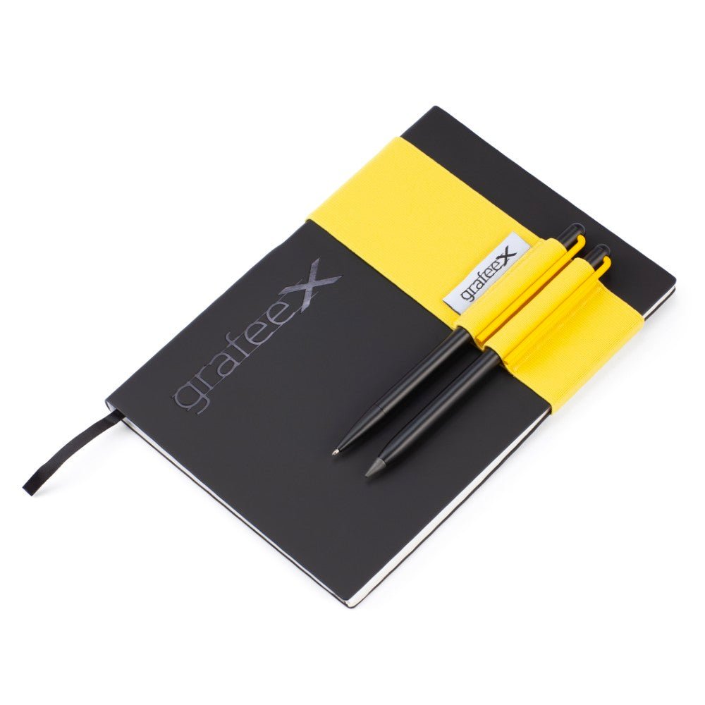 Pininfarina Shop - Set - GrafeeX Writing Set – set composto da taccuino in carta di roccia, banda elastica e due strumenti grafeex (matita e penna a sfera)
