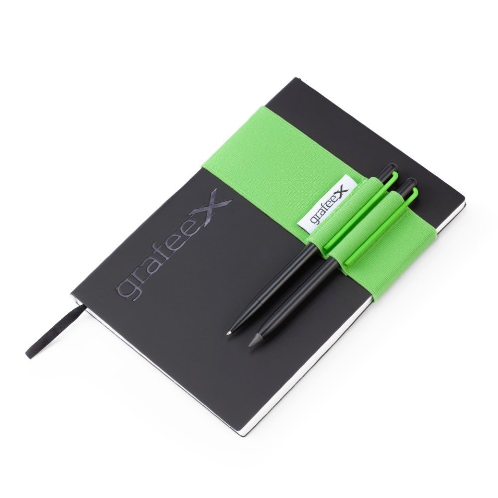 Pininfarina Shop - Set - GrafeeX Writing Set – set composto da taccuino in carta di roccia, banda elastica e due strumenti grafeex (matita e penna a sfera)