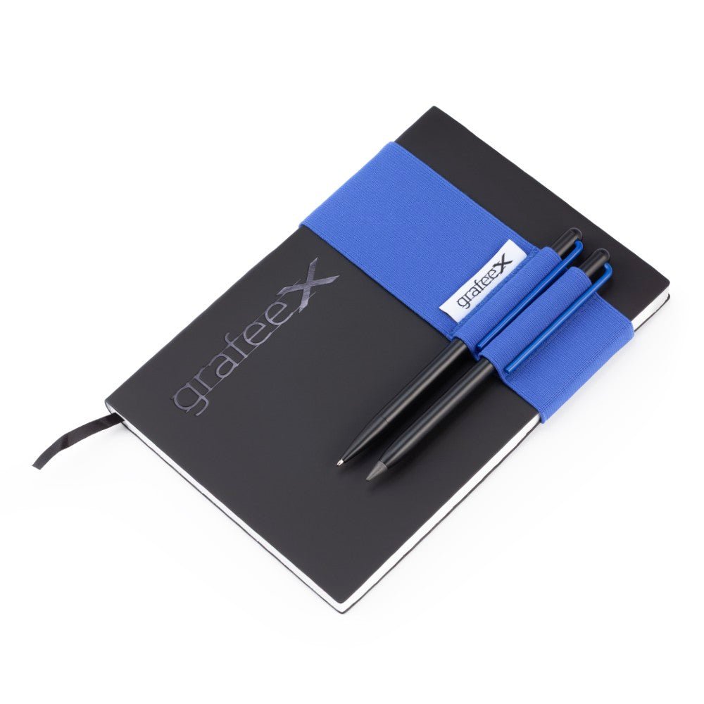 Pininfarina Shop - Set - GrafeeX Writing Set – set composto da taccuino in carta di roccia, banda elastica e due strumenti grafeex (matita e penna a sfera)