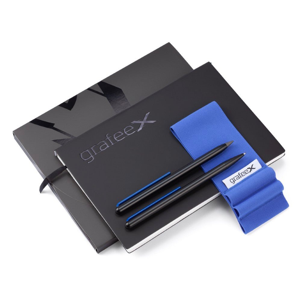 Pininfarina Shop - Set - GrafeeX Writing Set – set composto da taccuino in carta di roccia, banda elastica e due strumenti grafeex (matita e penna a sfera)