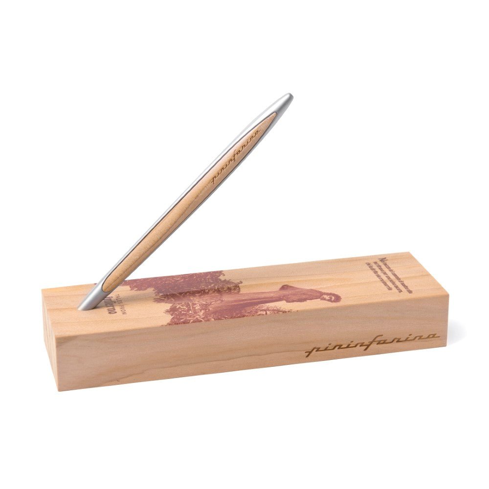 Pininfarina Shop - Penne e Stilo - Pininfarina Cambiano Dante 700th– Penna commemorativa con Punta a sfera e base in legno