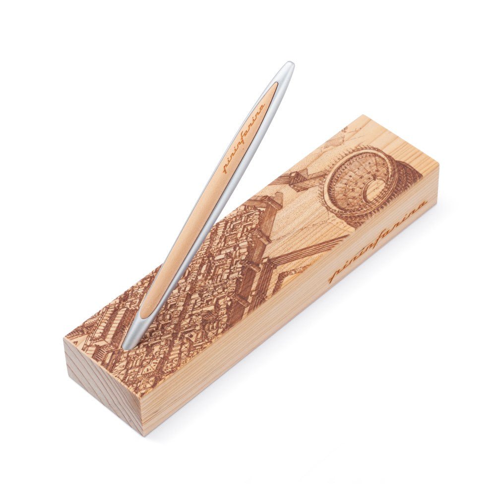 Pininfarina Shop - Penne e Stilo - Pininfarina Cambiano Italian Beauty – Stilo con Puntale Ethergraf e Supporto da Scrivania in Legno di Cedro