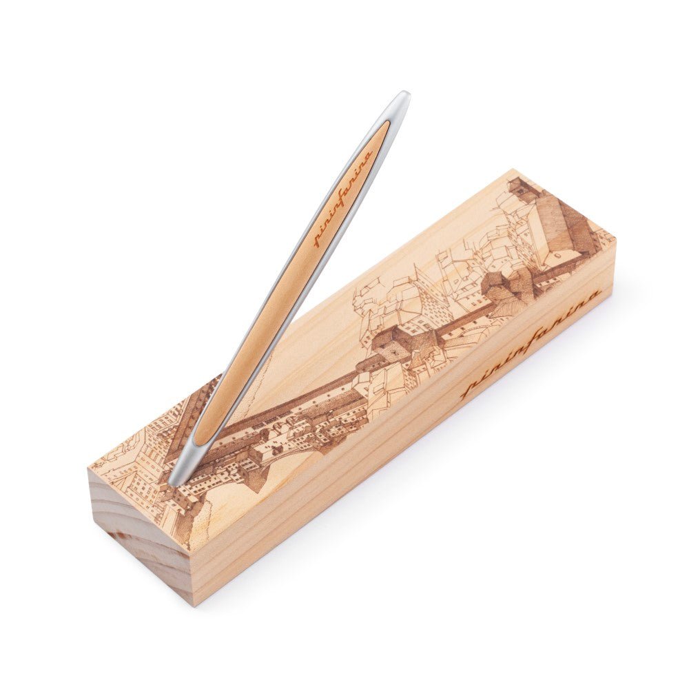 Pininfarina Shop - Penne e Stilo - Pininfarina Cambiano Italian Beauty – Stilo con Puntale Ethergraf e Supporto da Scrivania in Legno di Cedro