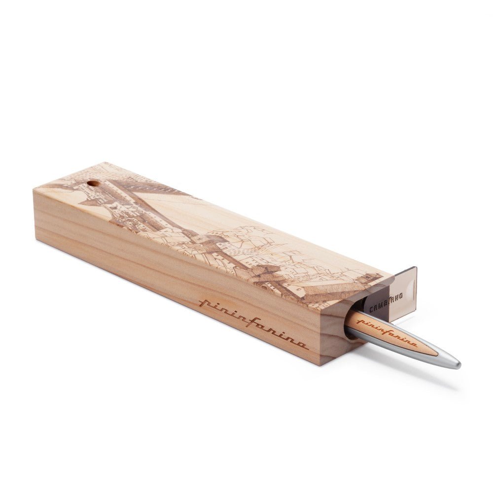 Pininfarina Shop - Penne e Stilo - Pininfarina Cambiano Italian Beauty – Stilo con Puntale Ethergraf e Supporto da Scrivania in Legno di Cedro
