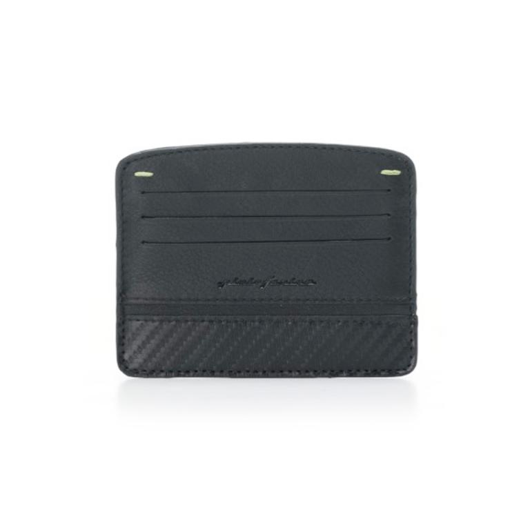 Pininfarina Shop - Portafogli e Portachiavi - Pininfarina Folio - Porta carte in Pelle Nappa Nera con Finitura Carbonio