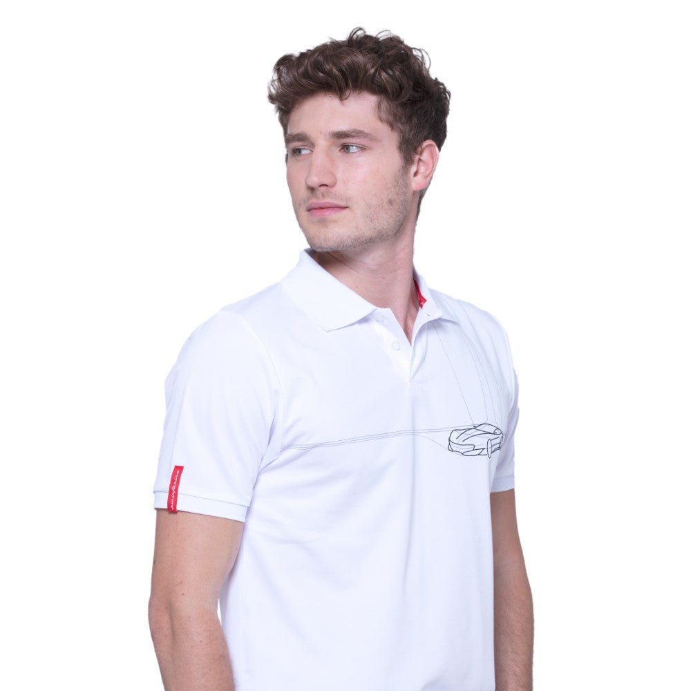 Pininfarina Shop - Abbigliamento - Polo Pininfarina Tech Bianca – Collezione Auto Iconiche Pininfarina