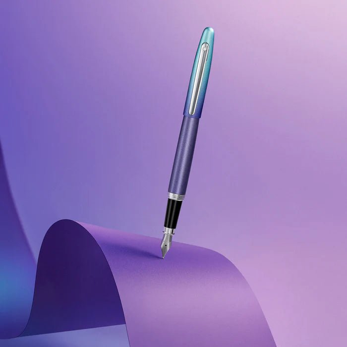 Pininfarina Shop - Penne e Stilo - Sheaffer VFM Expressions – Penna stilografica Blue & Purple Pearlised Gradient con finiture cromate